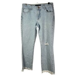 J Brand Women's Light Wash Distressed Frayed Hem Jeans Size 26 Denim